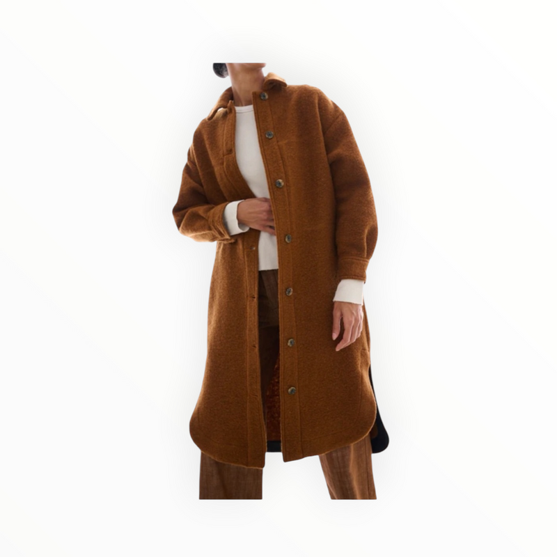 Pharaoh Gabi Long Shirt Jacket - Chestnut