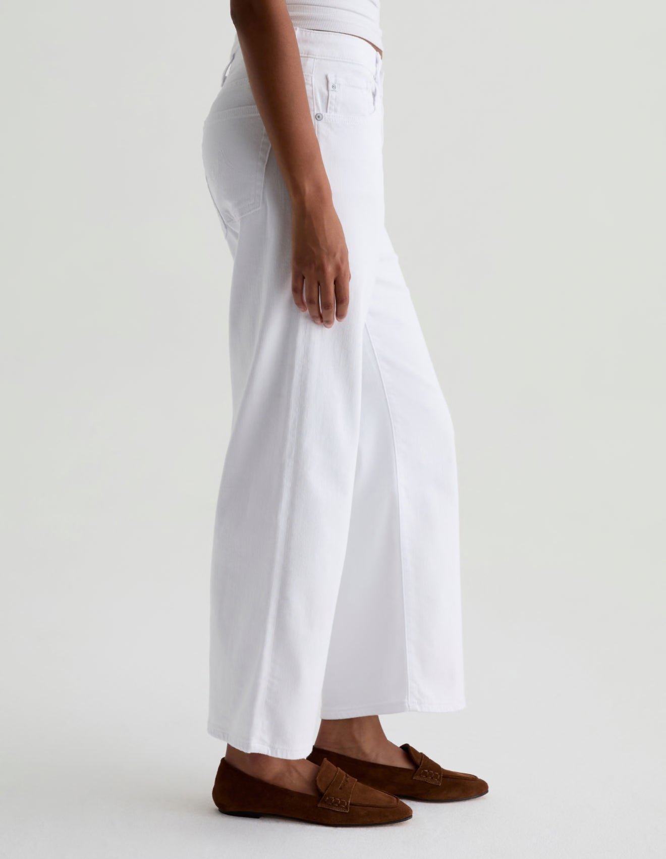 AG Jeans Saige Wide Leg Crop - Gallery White