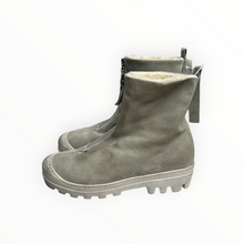 Lofina Suede Boot With Front Zipper - Sand