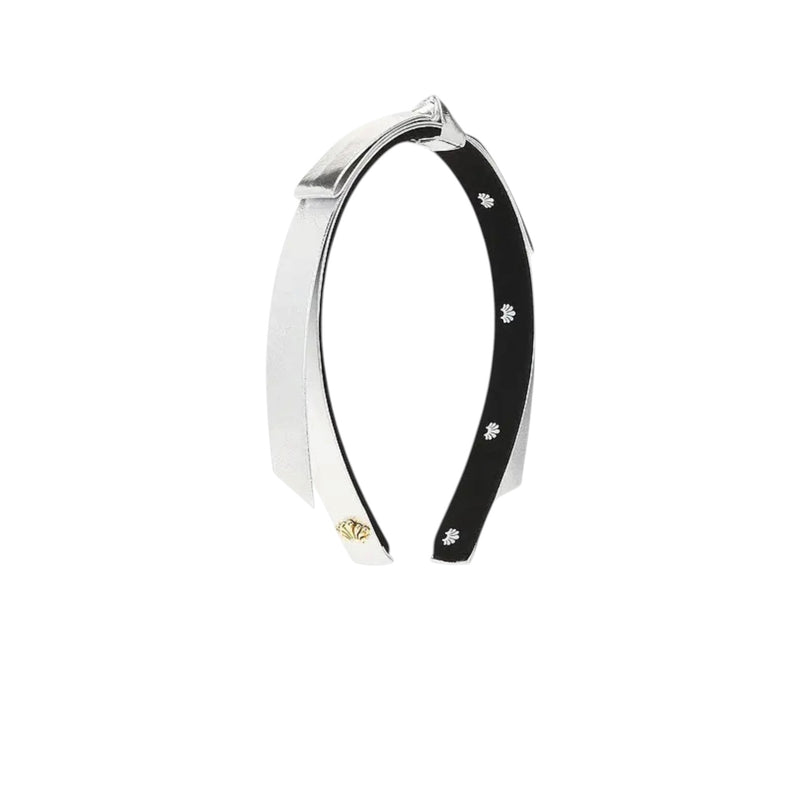 Lele Sadoughi Bardot Faux Leather Headband - Silver