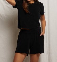 perfectwhitetee Emily Loop Terry Sweatshort - True Black
