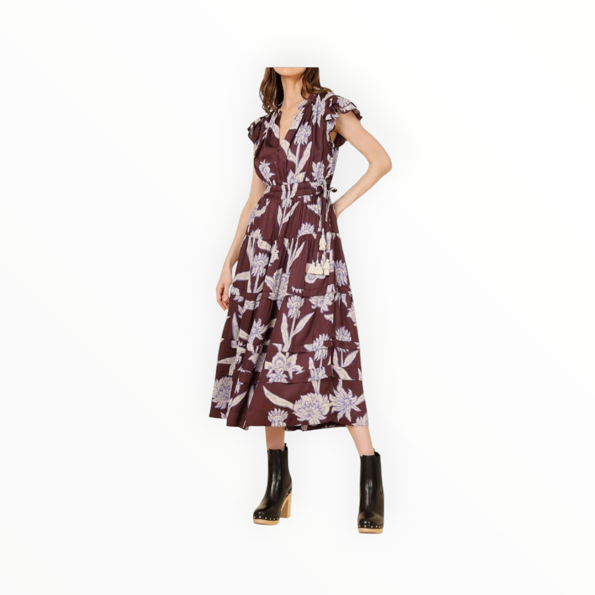 Omika Harlow Midi Dress - Maira Bordeux