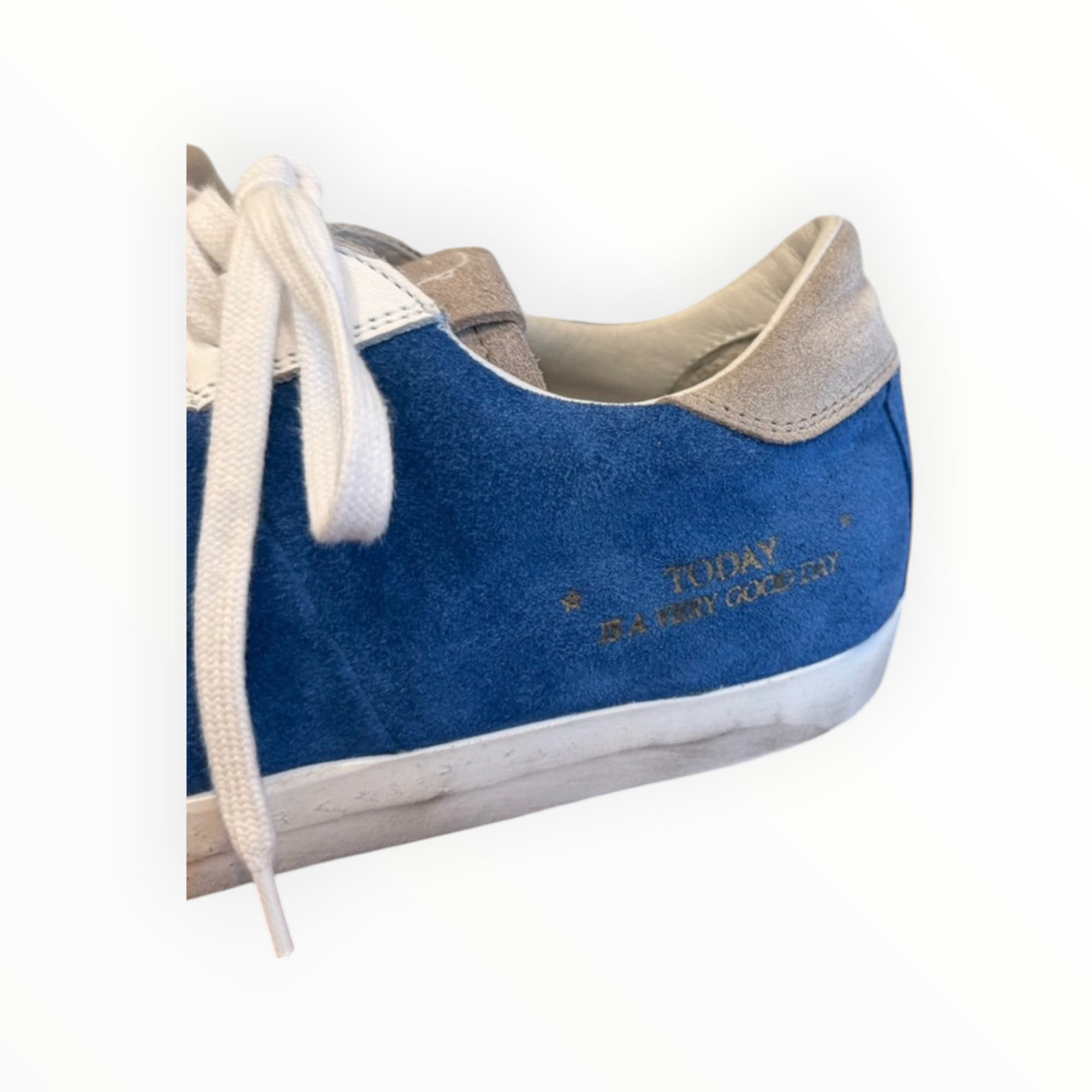Primabase Suede Low Top Sneaker - Blue/White