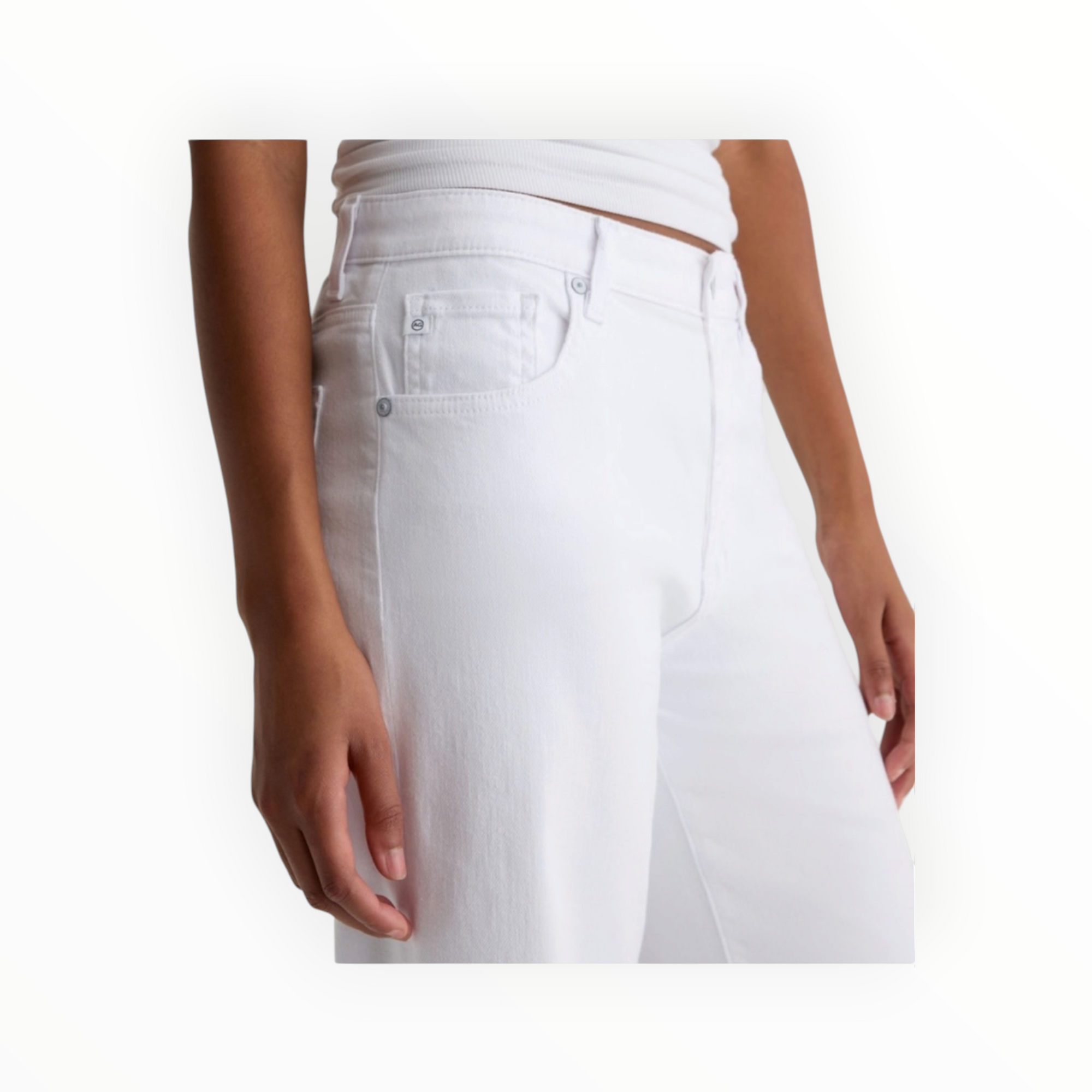 AG Jeans Saige Wide Leg Crop - Gallery White
