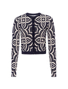 MISA Pansy Cardigan - Blue Mosaic Tile Mix