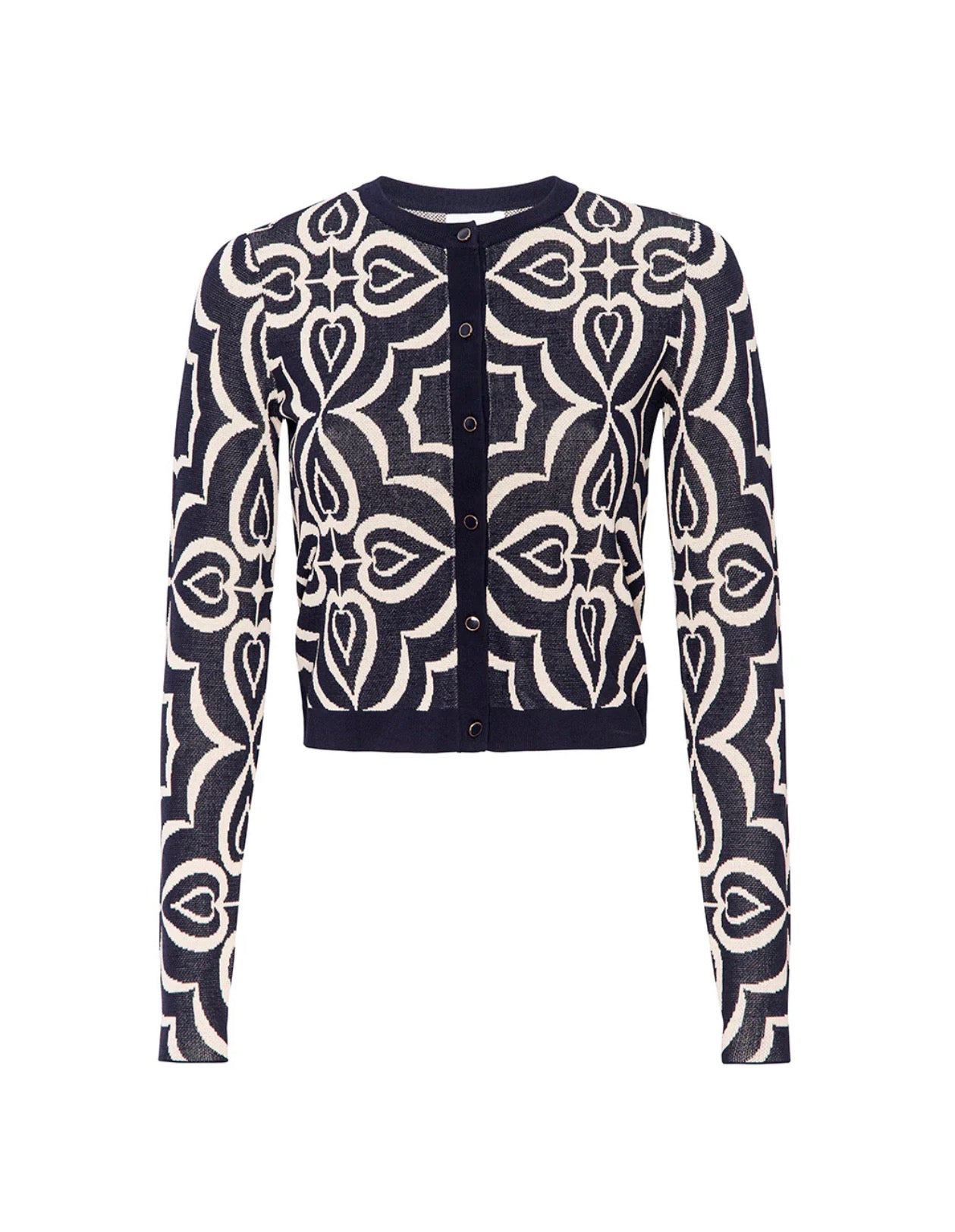 MISA Pansy Cardigan - Blue Mosaic Tile Mix