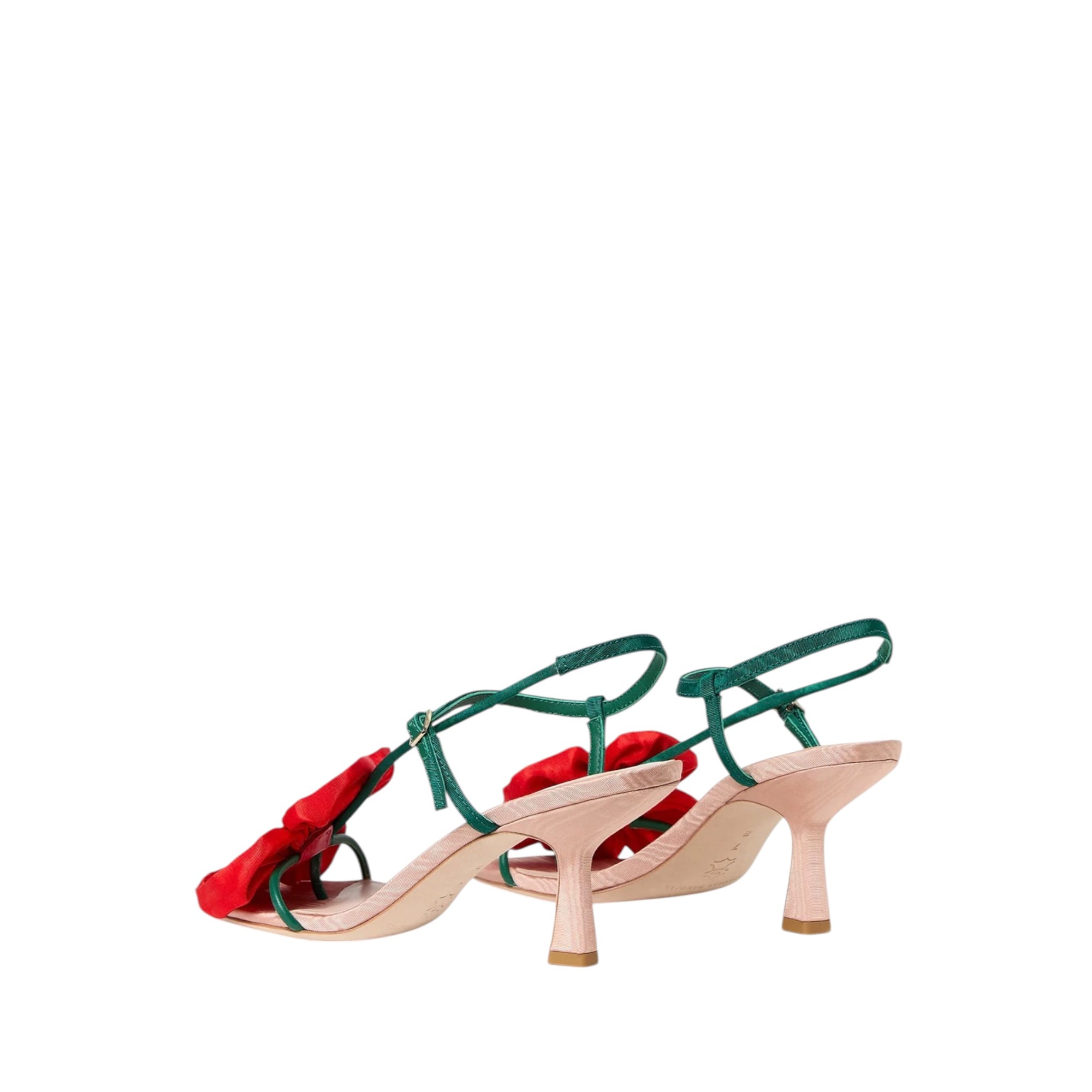 Loeffler Randall Frank Moiré Flower Sandal - Red/Green