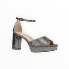 Pelle Moda Pearly Ankle Strap Platform Sandal - Pewter