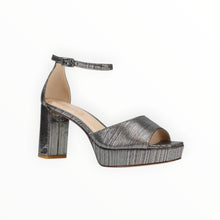 Pelle Moda Pearly Ankle Strap Platform Sandal - Pewter