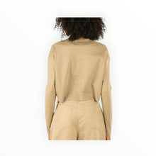 Moussy Vintage Cropped Long Sleeve Tee - Khaki