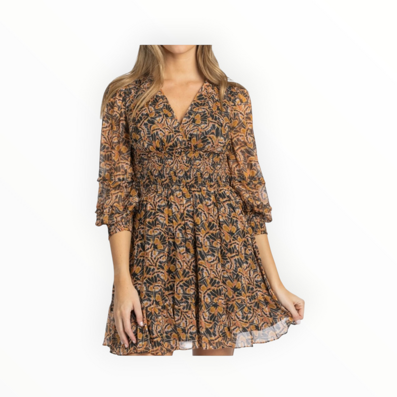 Shoshanna Fern Dress - Marigold/Rust