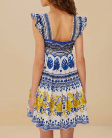 FARM Rio Off-White Zuli Organic Cotton Mini Dress