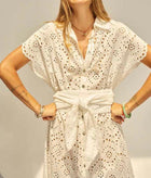Natalie Martin Harper Dress - Embroidered Salt