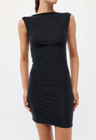 St. Agni Cupro Jersey Mini Dress - Black