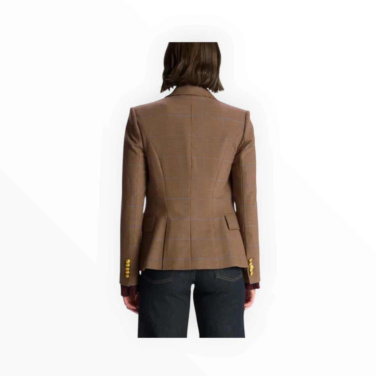 A.L.C. Chelsea Plaid Double-Breasted Blazer - Chestnut Multi
