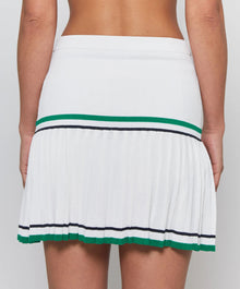 L'Etoile Sport Knife Pleat Knit Skirt - White