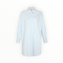 THEO The Label Echo Iris Print Back Shirtdress - Etherlight Bloom