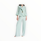 Joseph Ribkoff Shadow Stripe Swing Jacket W/Lapel Style - Pistachio