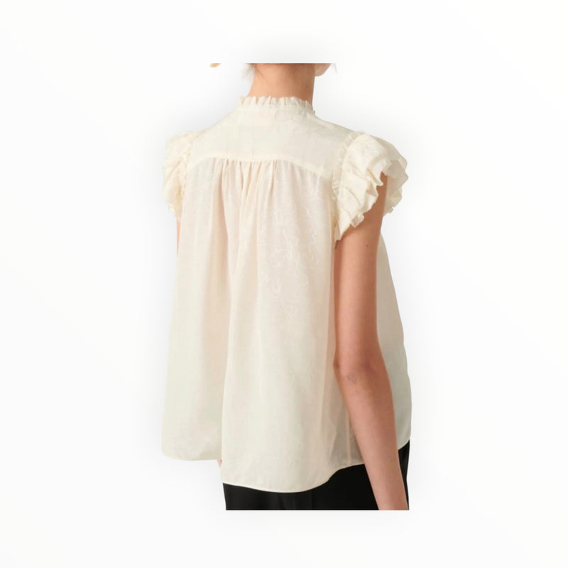 ba&sh Solstice Flutter Top - Ecru