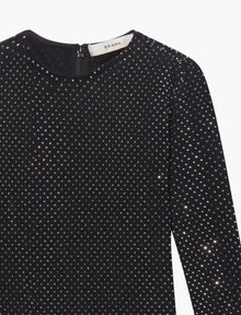 Frame The Rhinestone Jersey Top - Black