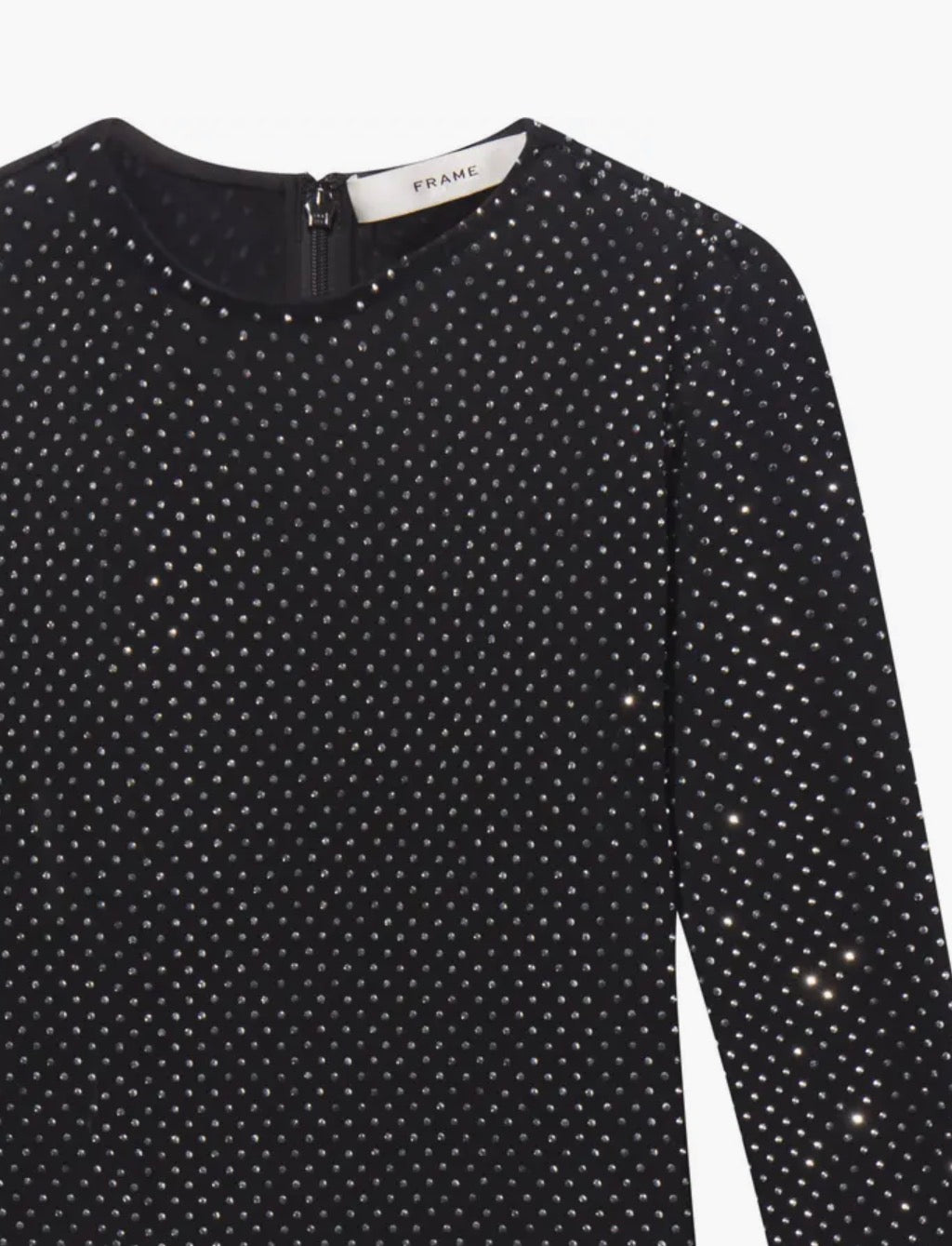 Frame The Rhinestone Jersey Top - Black