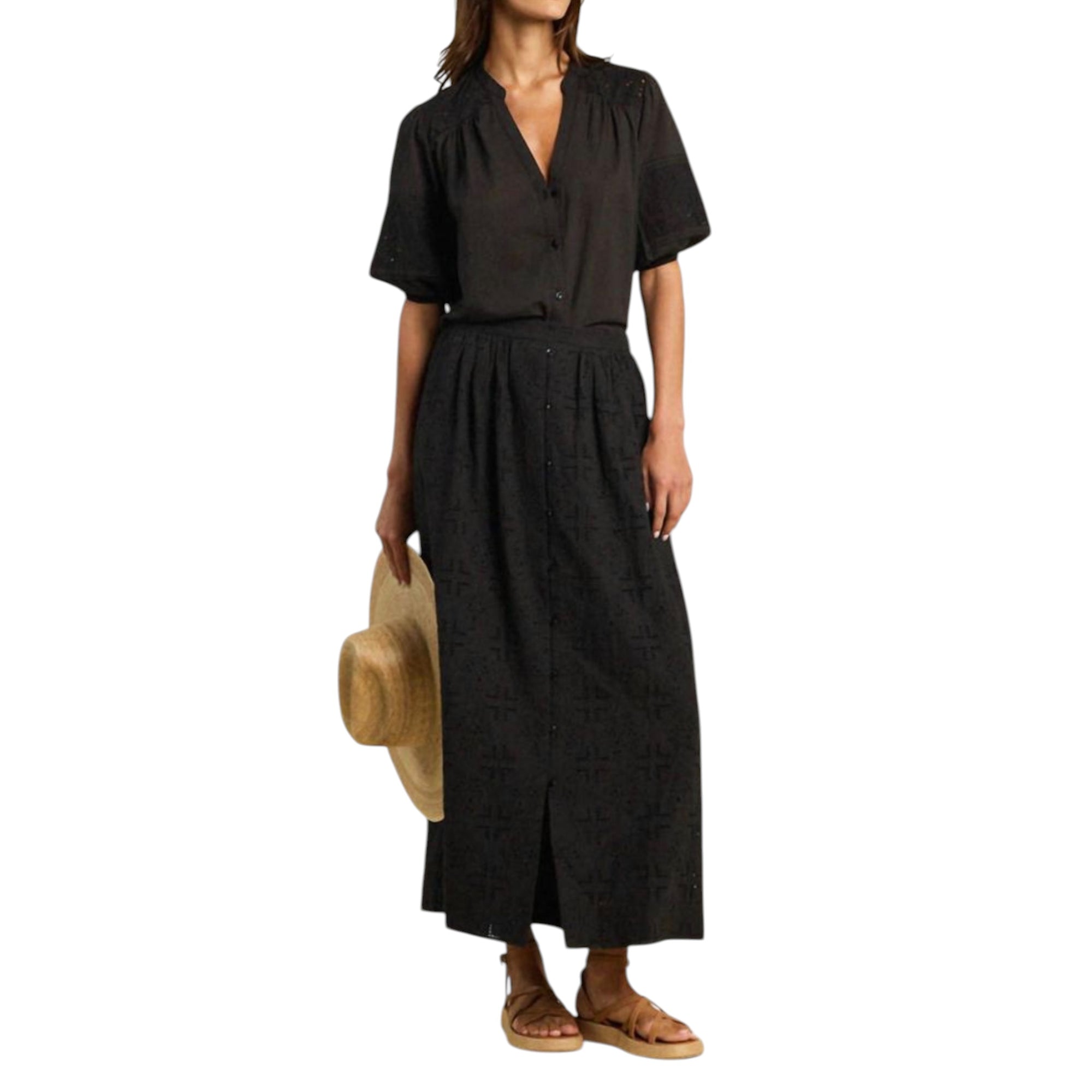 Trovata Lisette Lace Skirt - Black Hanker Eyelet