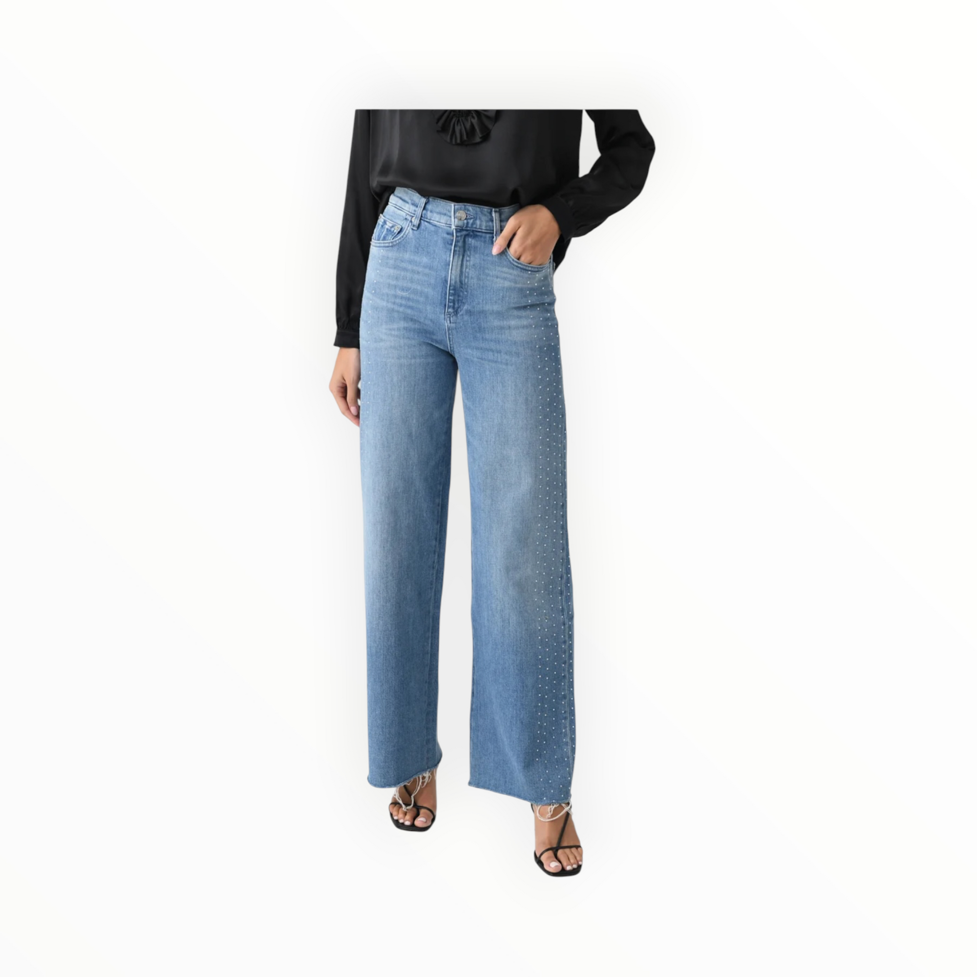 LE JEAN Diamond Column Jean - Crystal Blue