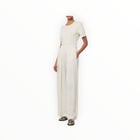 Raquel Allegra Silk Jacquard Athena Pant - Cream