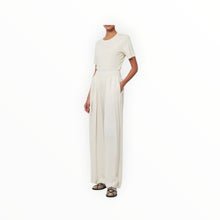 Raquel Allegra Silk Jacquard Athena Pant - Cream