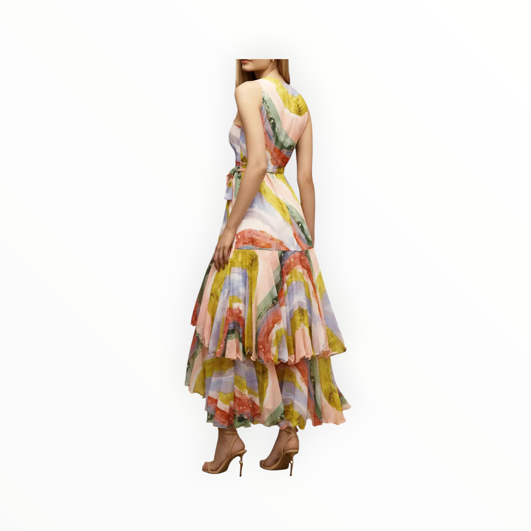 Hutch Trinity Dress - Multi Cascade Brushstrokes