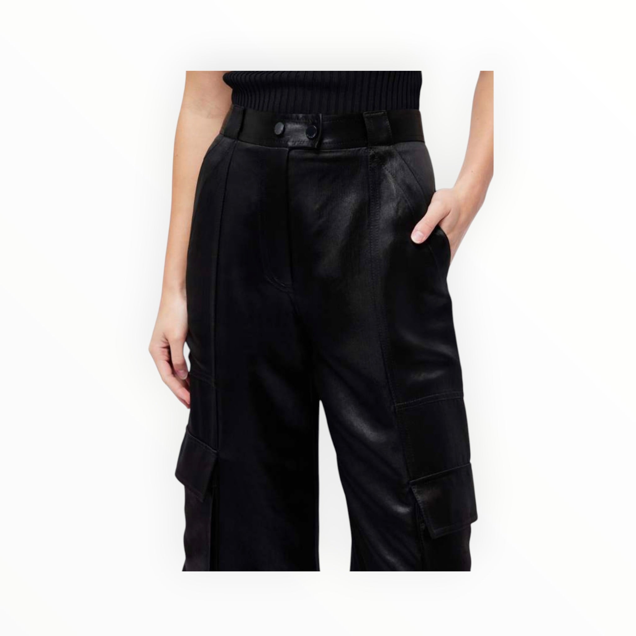 SIMKHAI Beatriz Wide Leg Cargo Pant - Black