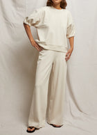 perfectwhitetee French Terry Wide Leg Trousers - Amber