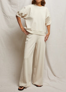 perfectwhitetee French Terry Wide Leg Trousers - Amber