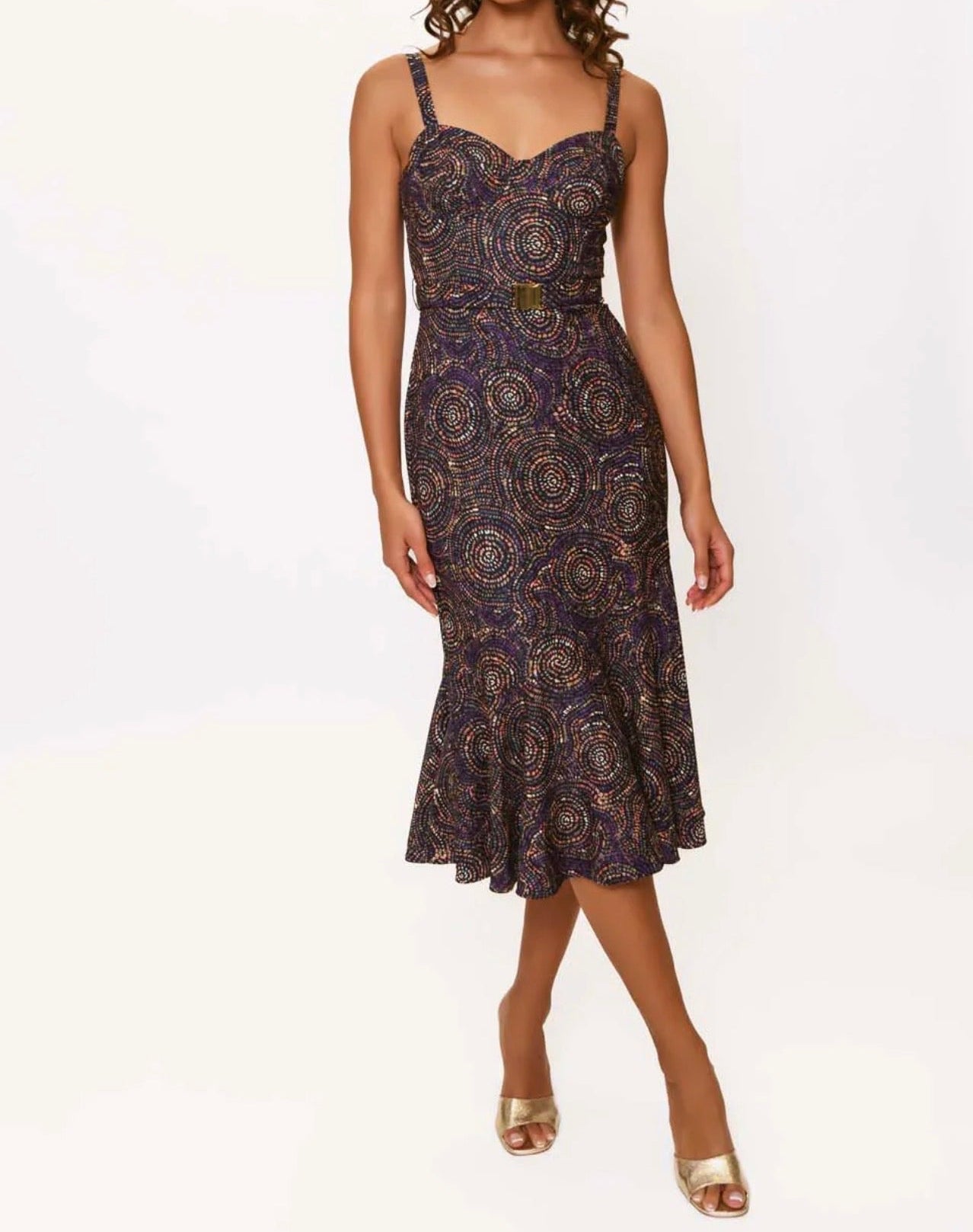 Hutch Lydia Dress - Navy Multi Speckled Swirls