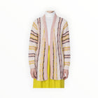 ALYSI Stripes & Jacquard Cardigan - Plaster