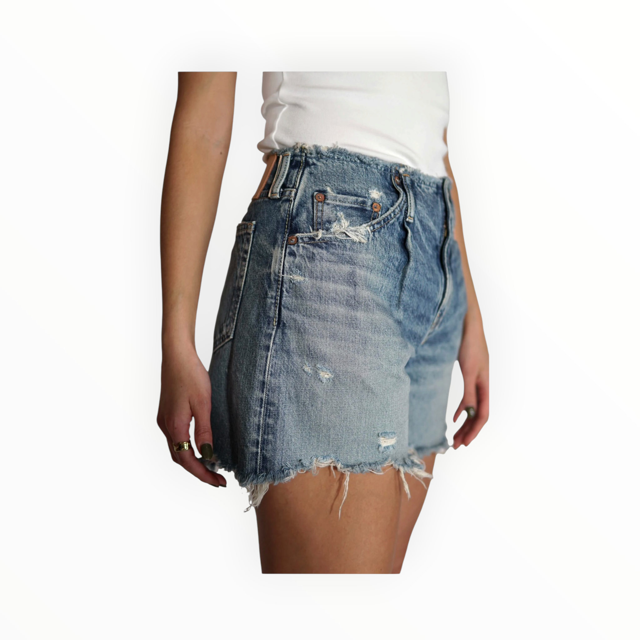 Moussy Vintage No Belt Ludlow Shorts - Light Blue