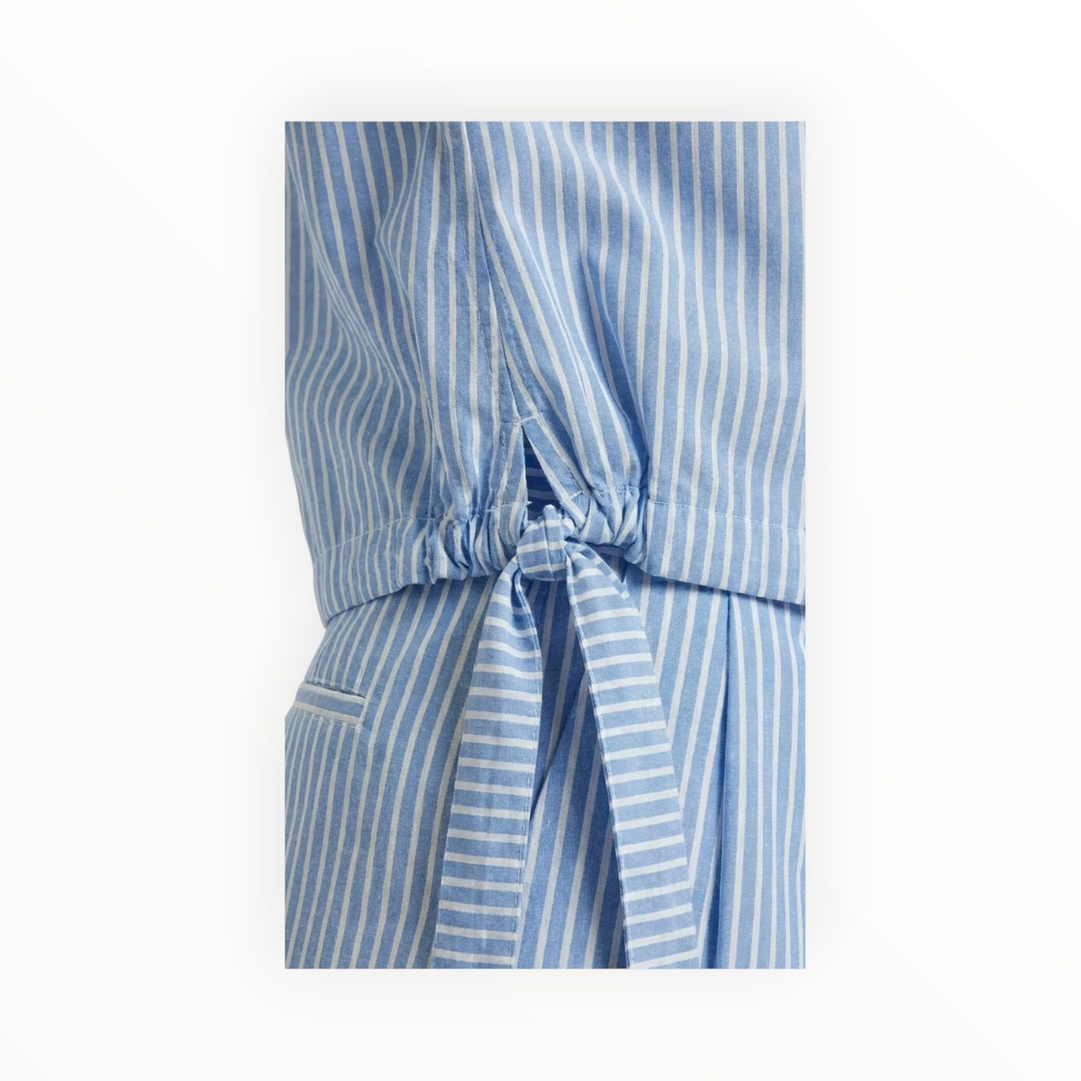 Oui Button Down Blouse - Light Blue/White Stripe