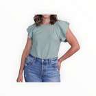 Nation Ltd Florry Ruffled Raglan Tank - Laurel