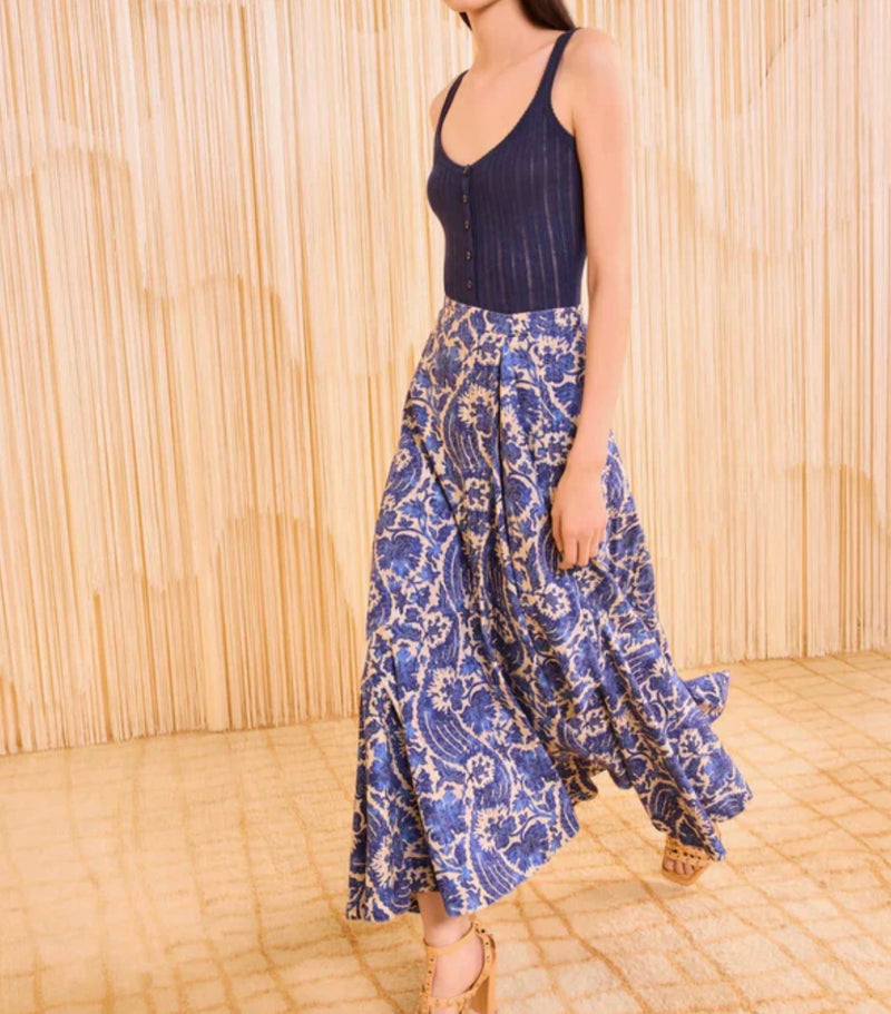 Ulla Johnson Sabina Faux Wrap Skirt - Ocean