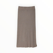 White + Warren Metallic Shine Ribbed Skirt - Mauve Shine