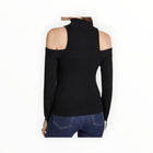 Jonathan Simkhai Gillian Cold Shoulder Sweater - Black