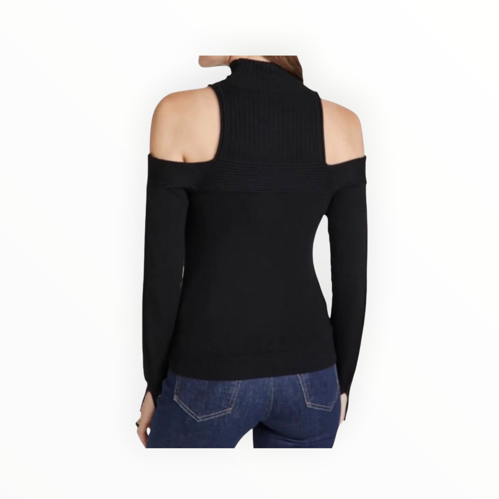 Jonathan Simkhai Gillian Cold Shoulder Sweater - Black