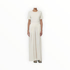 Raquel Allegra Silk Jacquard Athena Pant - Cream
