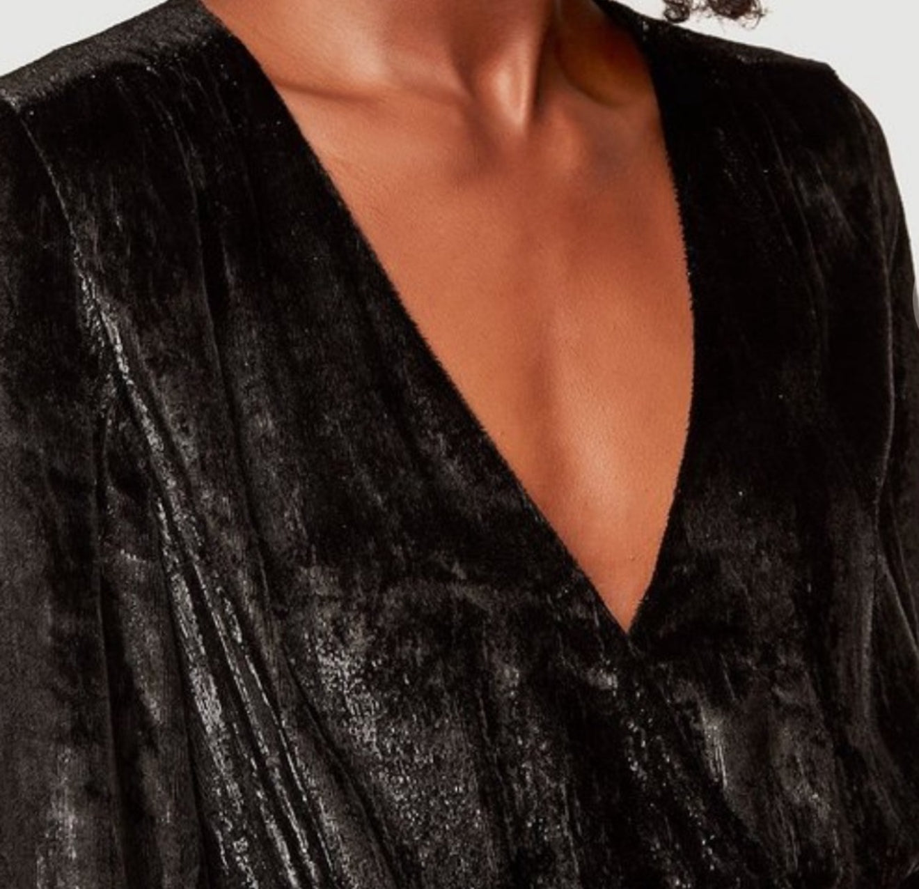Frame Metallic Velvet Dress - Noir
