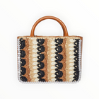 Lele Sadoughi Neutral Night Maya Raffia Mini Tote