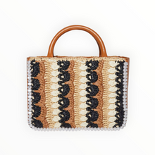Lele Sadoughi Neutral Night Maya Raffia Mini Tote