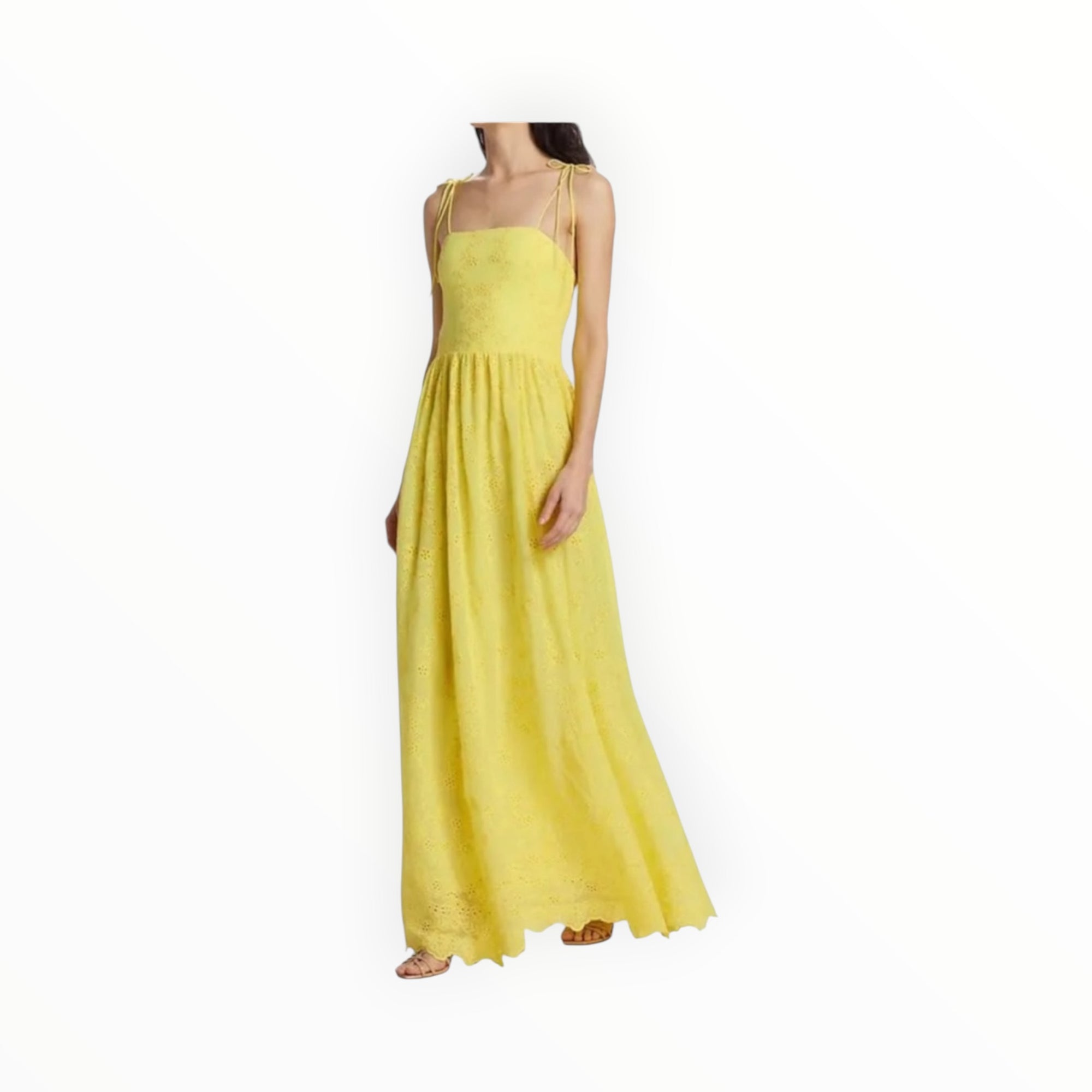 alice + olivia Juniper Tie Strap Dress - Lemon