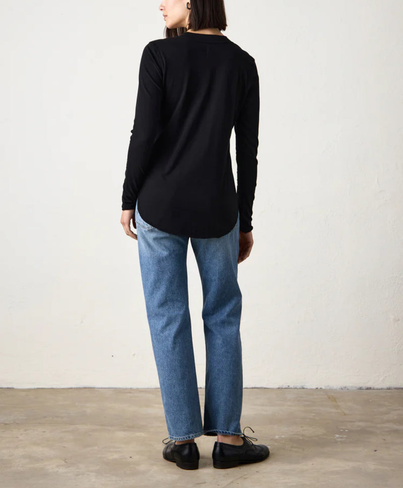 NSF Hal Fine Jersey Henley - Black