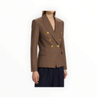 A.L.C. Chelsea Plaid Double-Breasted Blazer - Chestnut Multi