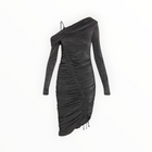 Jonathan Simkhai Sabine Metallic Ruched One-Shoulder Dress